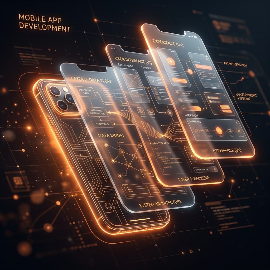 Abstract mobile smartphone visualization